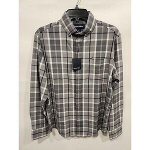 NWT Mizzen and Main Button Down Shirt Mens S, Trim Plaid Pocket GRAY MSRP $148